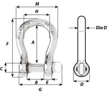 Load image into Gallery viewer, BOW SHACKLE CAPTIVE PIN